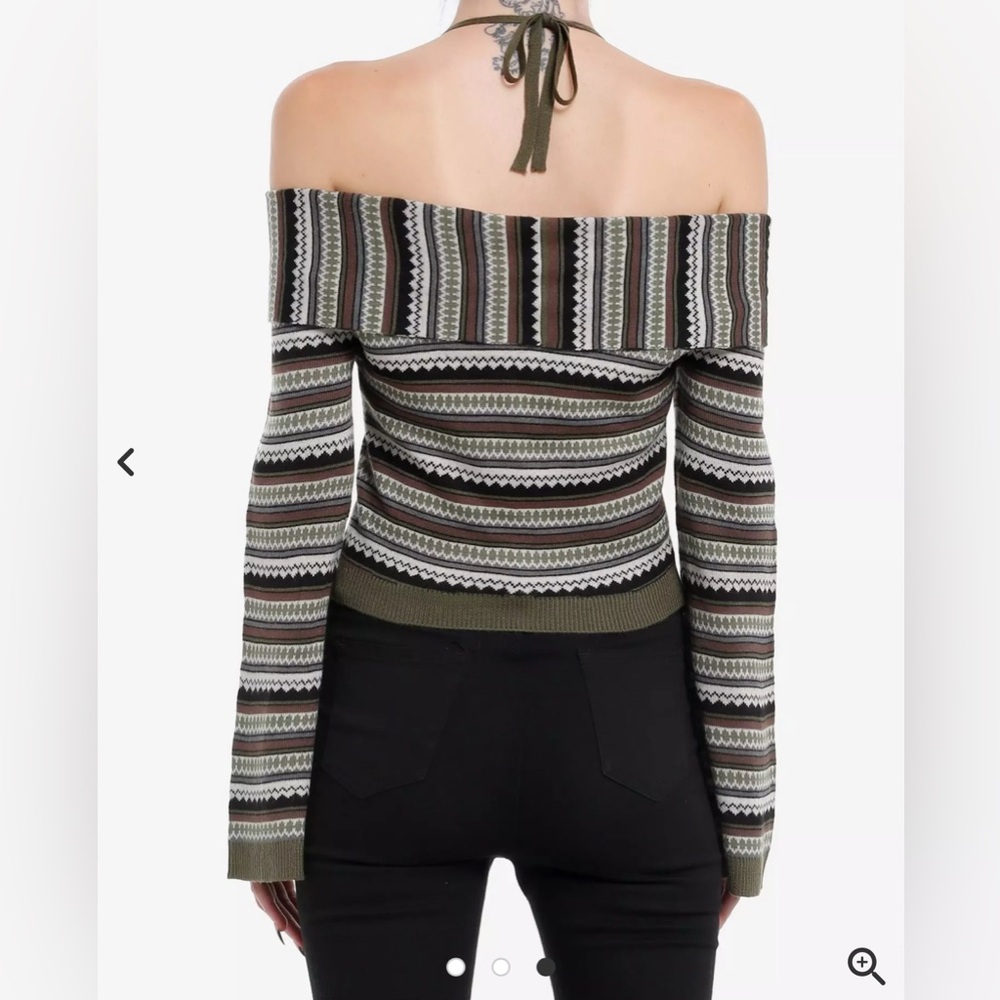 Striped Off-Shoulder Sweater - Picture 6 of 6